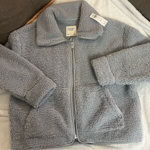 Abercrombie & Fitch Light Blue Sherpa Jacket